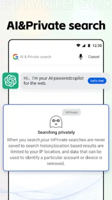 AI Privacy BrowserPrivate &AI android App screenshot 3